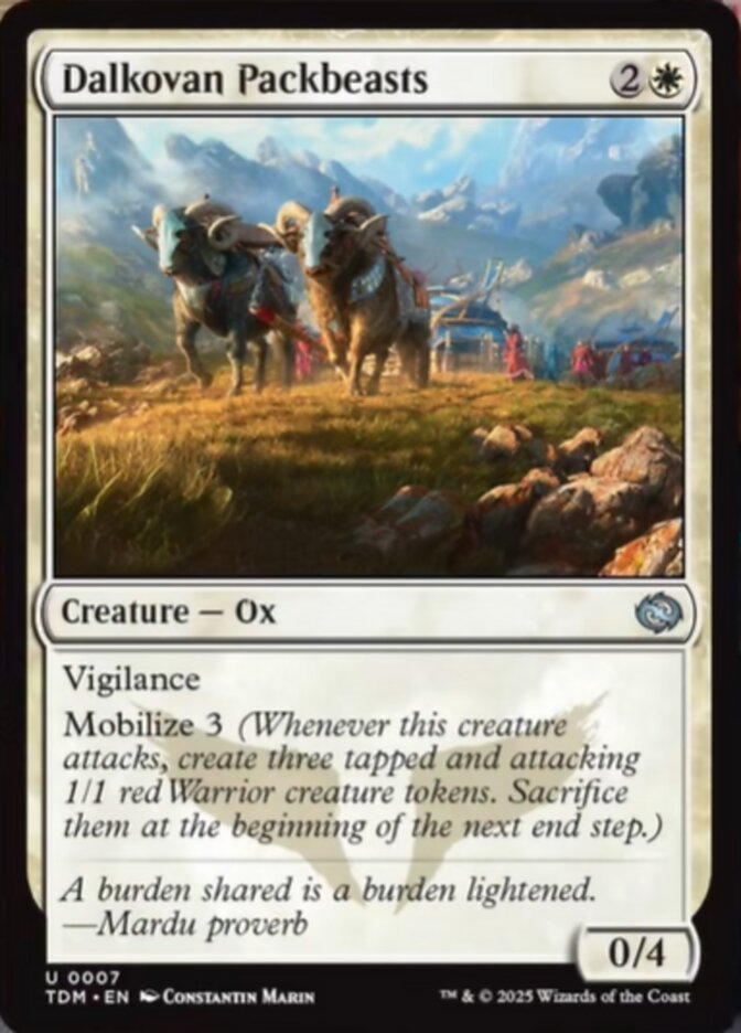 Dalkovan Packbeasts, Tarkir: dragonstorm Card Art