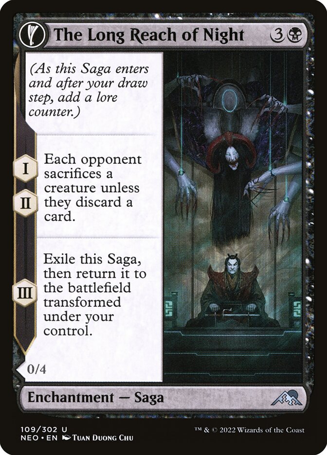 The Long Reach of Night // Animus of Night's Reach, Kamigawa: neon dynasty Card Art