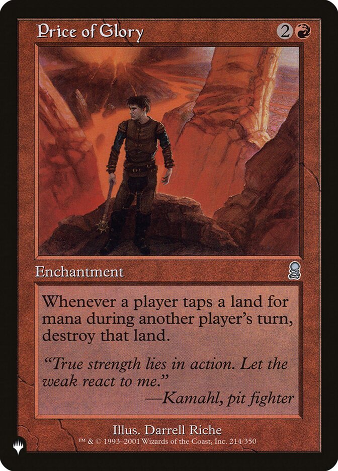 Price of Glory, The List Card Art