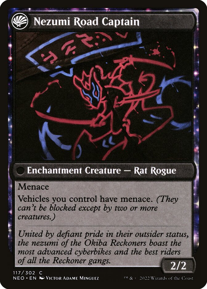 Okiba Reckoner Raid // Nezumi Road Captain, Kamigawa: Neon Dynasty Card Art