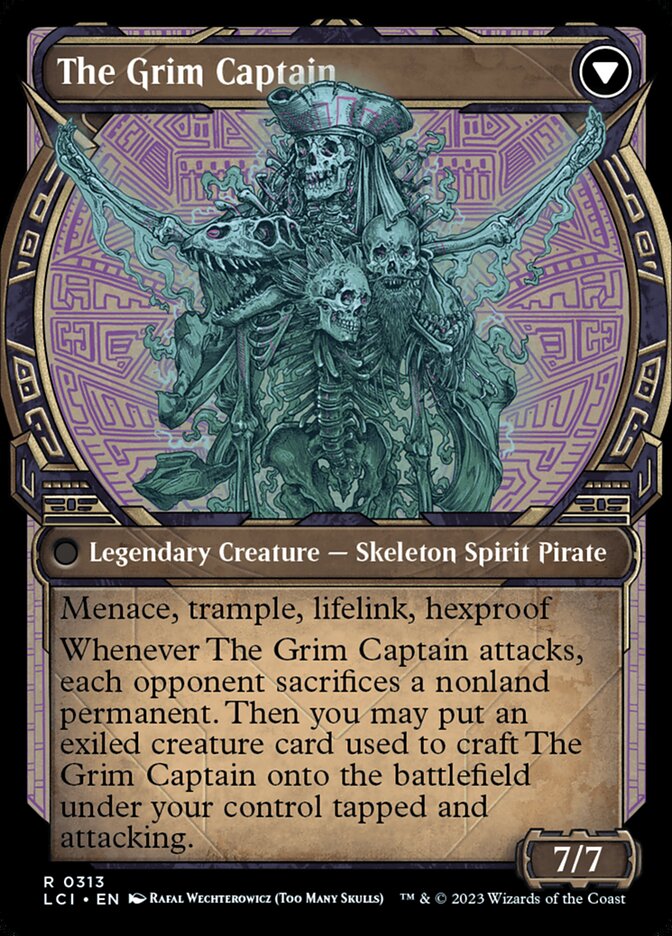 Throne of the Grim Captain // The Grim Captain, The lost caverns of ixalan Card Art