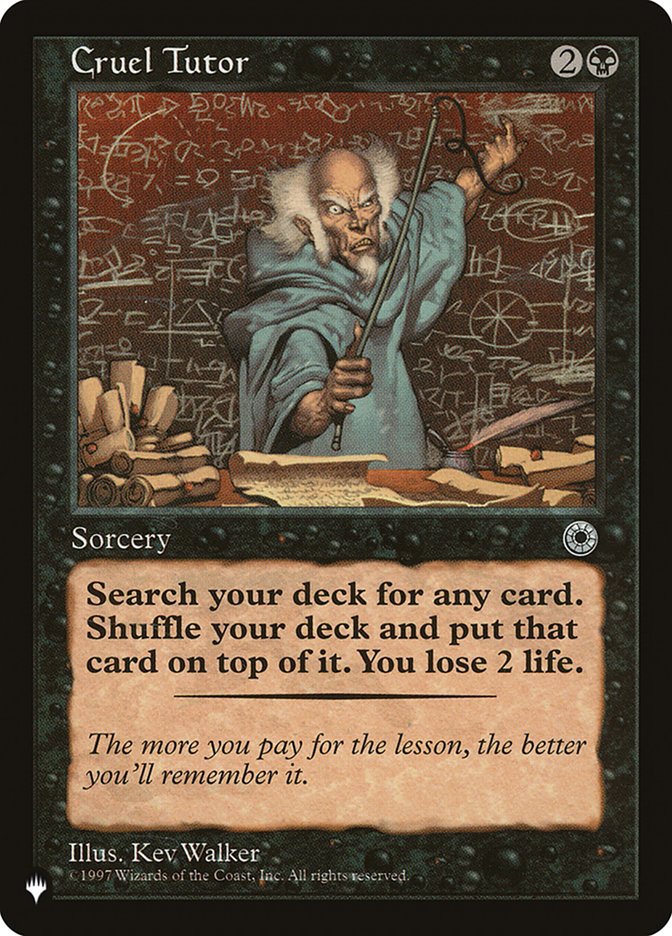 Cruel Tutor, The List Card Art