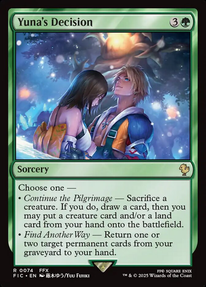 Yuna's Decision, Final fantasy commander Card Art