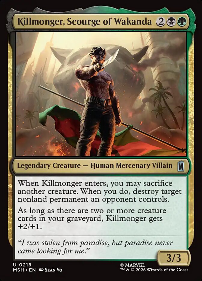 Killmonger, Scourge of Wakanda, Marvel Super Heroes Card Art