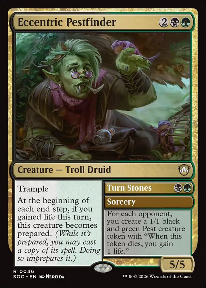 Eccentric Pestfinder // Turn Stones, Secrets Of Strixhaven Commander Card Art