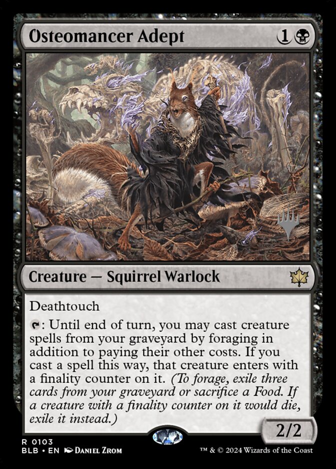 Osteomancer Adept, Bloomburrow promos Card Art