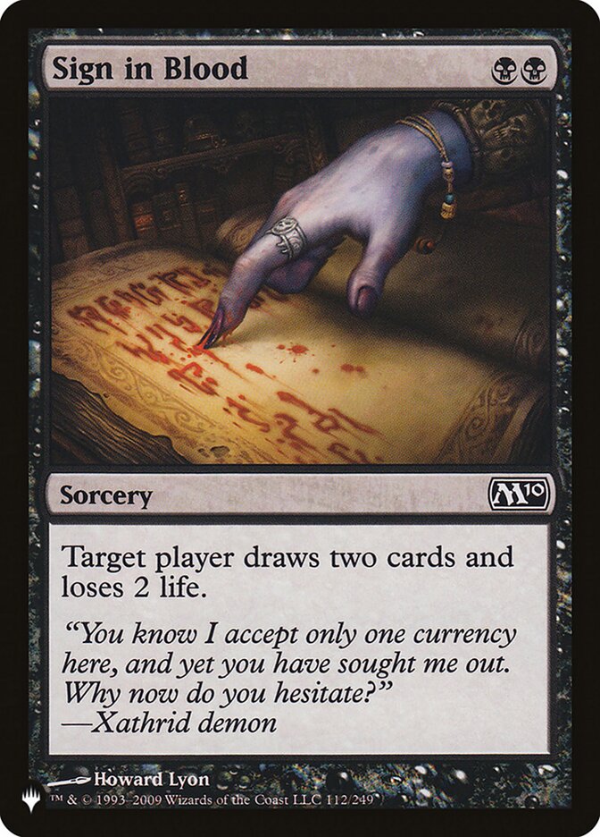 Sign in Blood, The List Card Art