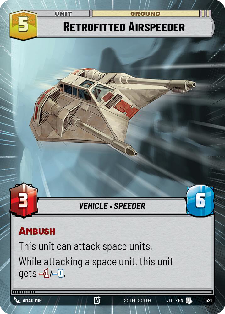 Retrofitted Airspeeder, Jump to Lightspeed Card Art