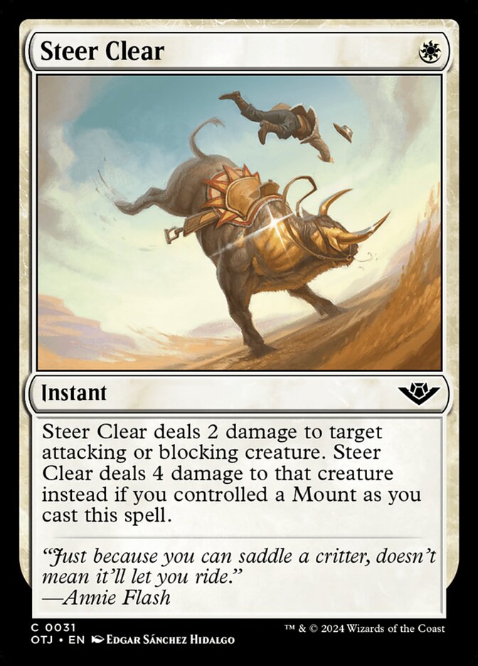 Steer Clear, Outlaws of thunder junction Card Art