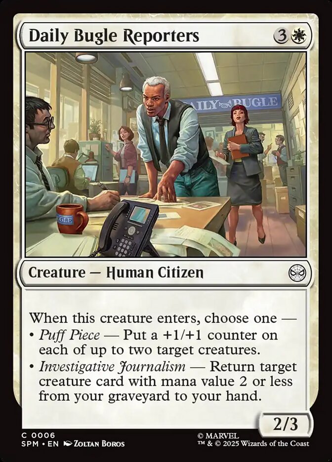 Daily Bugle Reporters, Marvel'S Spider-Man Card Art