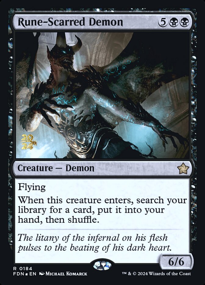 Rune-Scarred Demon, Foundations Promos Card Art