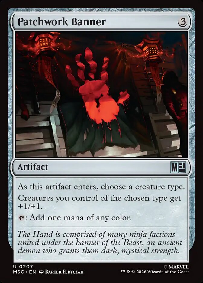Patchwork Banner, Marvel Super Heroes Commander Card Art