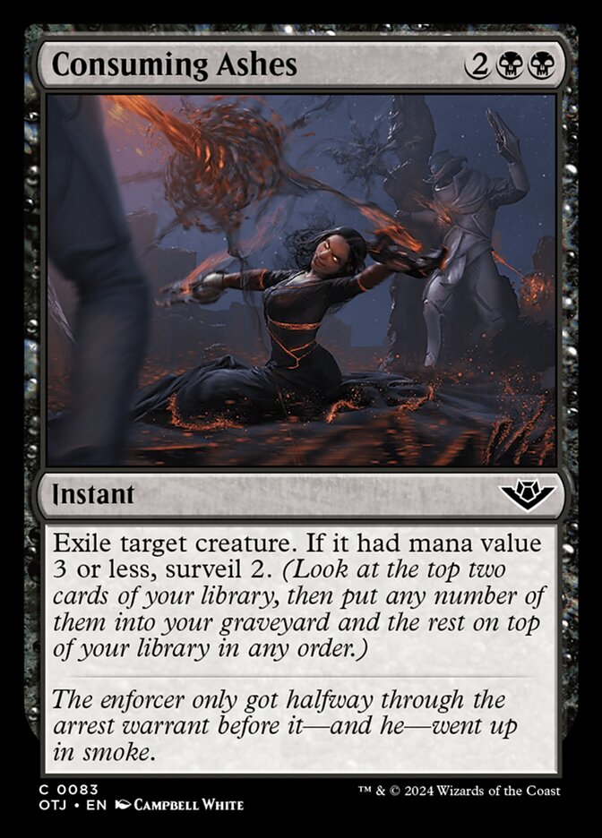 Consuming Ashes, Outlaws of thunder junction Card Art