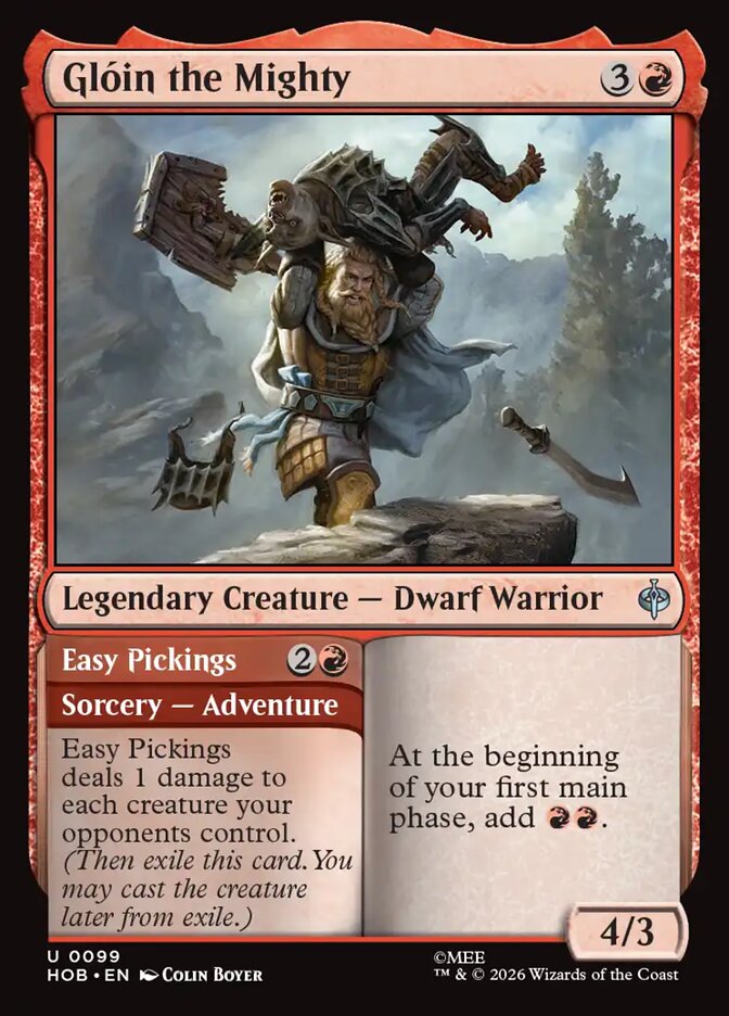 Glóin the Mighty // Easy Pickings, The Hobbit Card Art