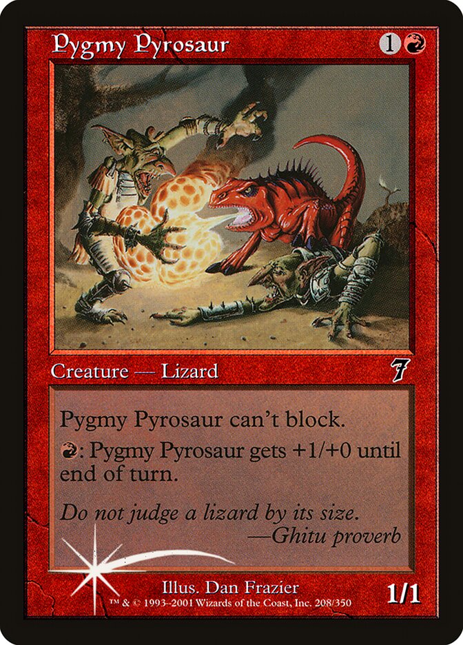 Pygmy Pyrosaur, Seventh Edition Card Art