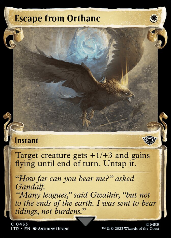 Escape from Orthanc, The lord of the rings: tales of middle-earth Card Art