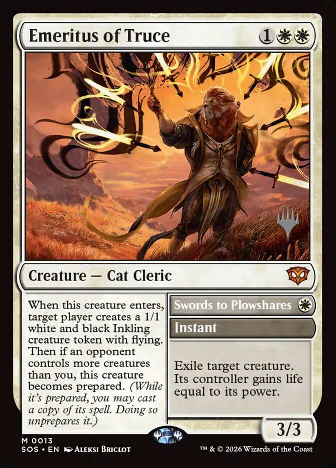 Emeritus of Truce // Swords to Plowshares, Secrets Of Strixhaven Promos Card Art