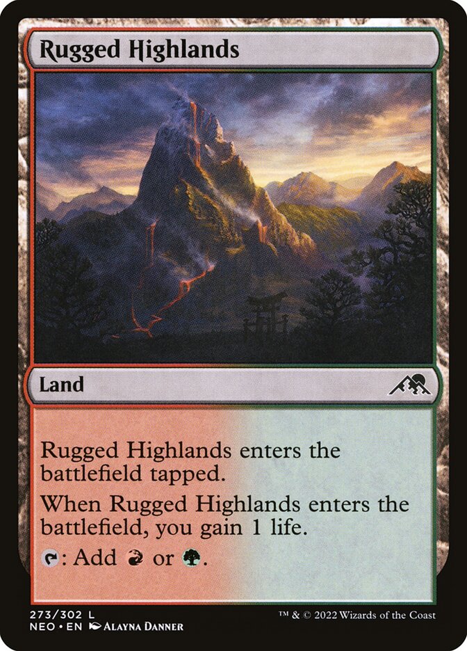 Rugged Highlands, Kamigawa: neon dynasty Card Art