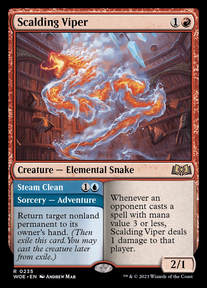 Scalding Viper // Steam Clean, Wilds of eldraine Card Art