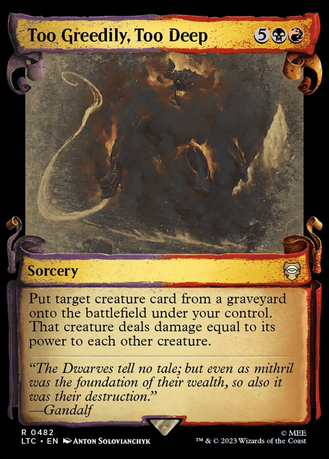 Too Greedily, Too Deep, Tales Of Middle-Earth Commander Card Art