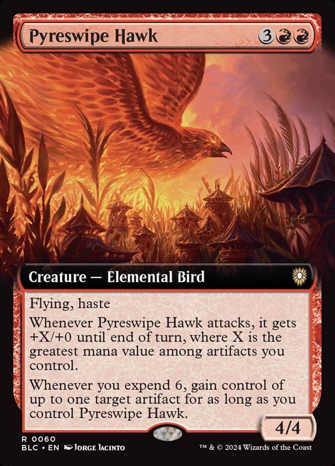 Pyreswipe Hawk, Bloomburrow commander Card Art