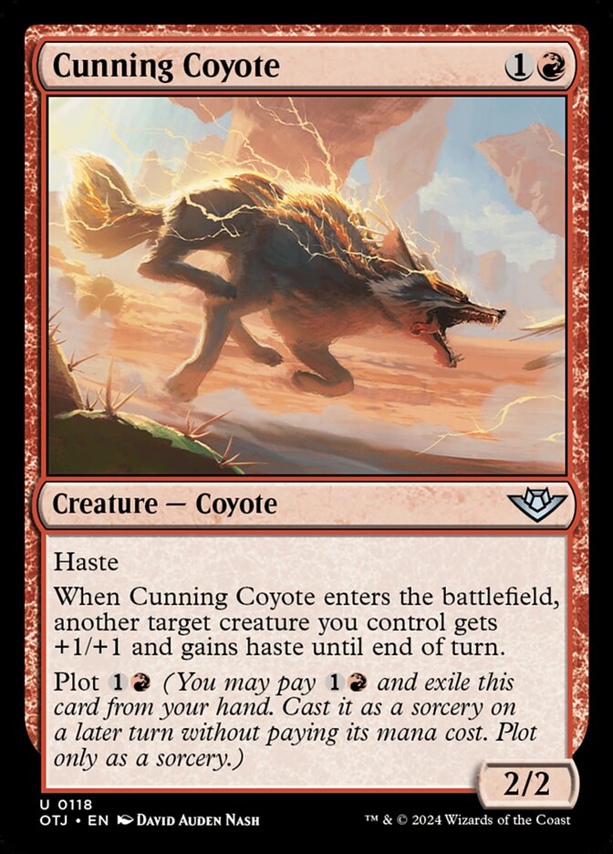 Cunning Coyote, Outlaws of thunder junction Card Art