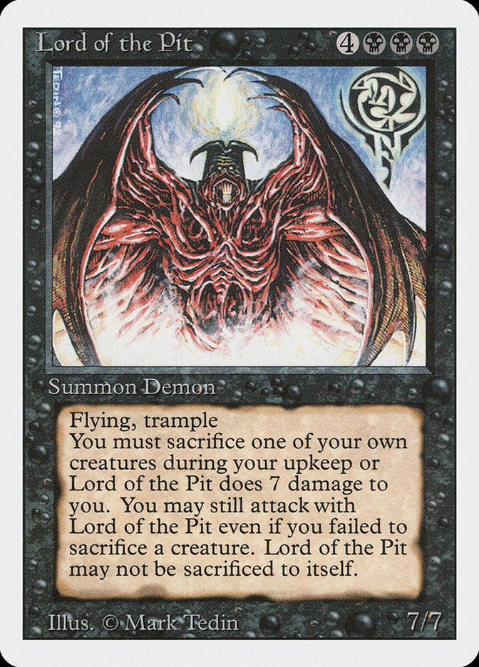 Lord of the Pit, Revised edition Card Art