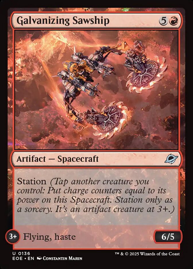 Galvanizing Sawship, Edge Of Eternities Card Art