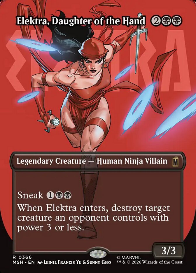 Elektra, Daughter of the Hand, Marvel Super Heroes Card Art