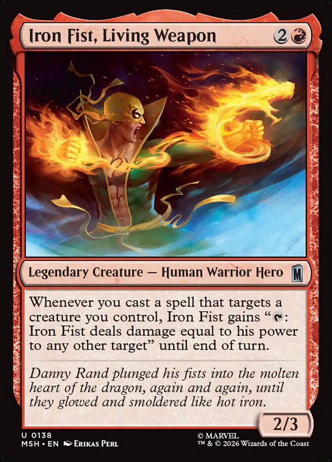 Iron Fist, Living Weapon, Marvel Super Heroes Card Art