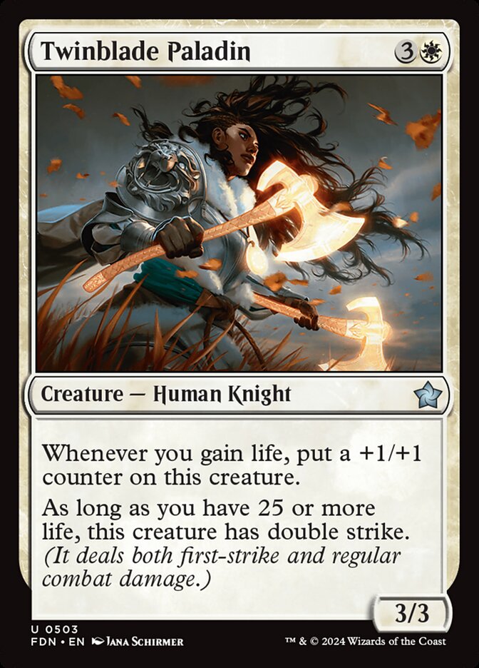 Twinblade Paladin, Foundations Card Art