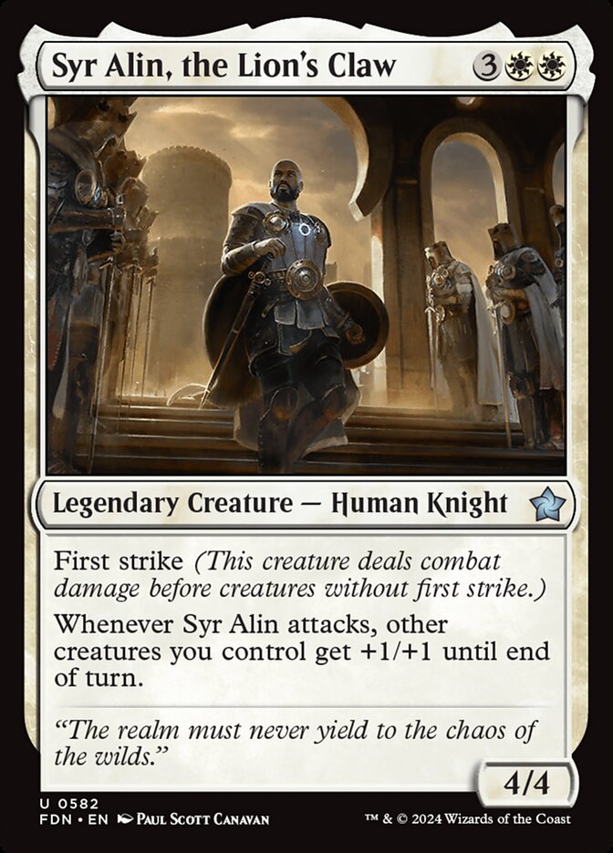 Syr Alin, the Lion's Claw, Foundations Card Art