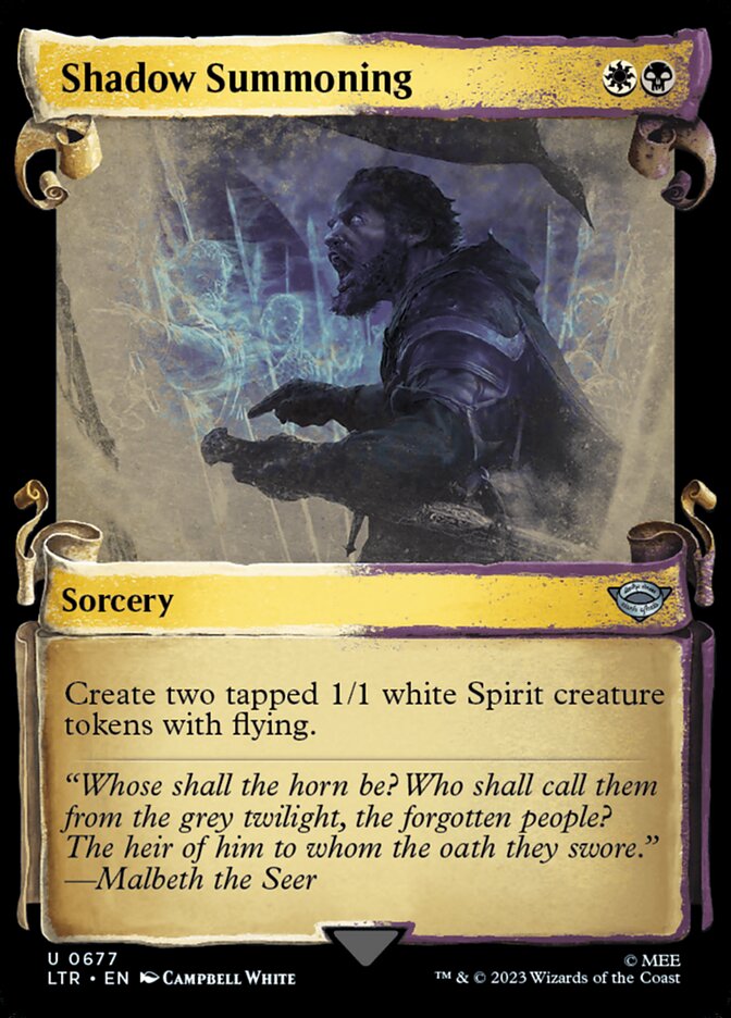 Shadow Summoning, The lord of the rings: tales of middle-earth Card Art
