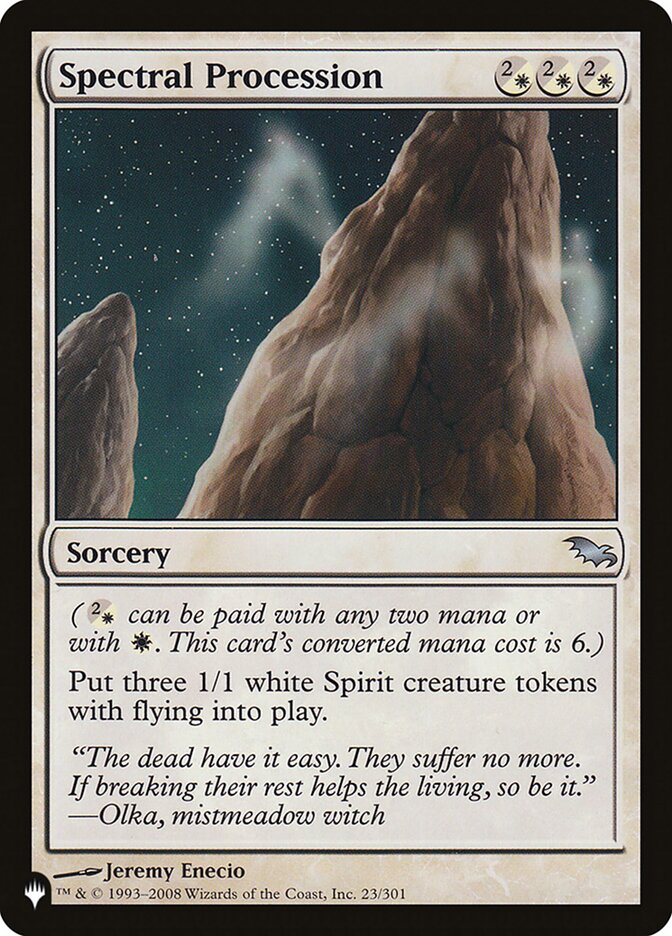 Spectral Procession, The List Card Art
