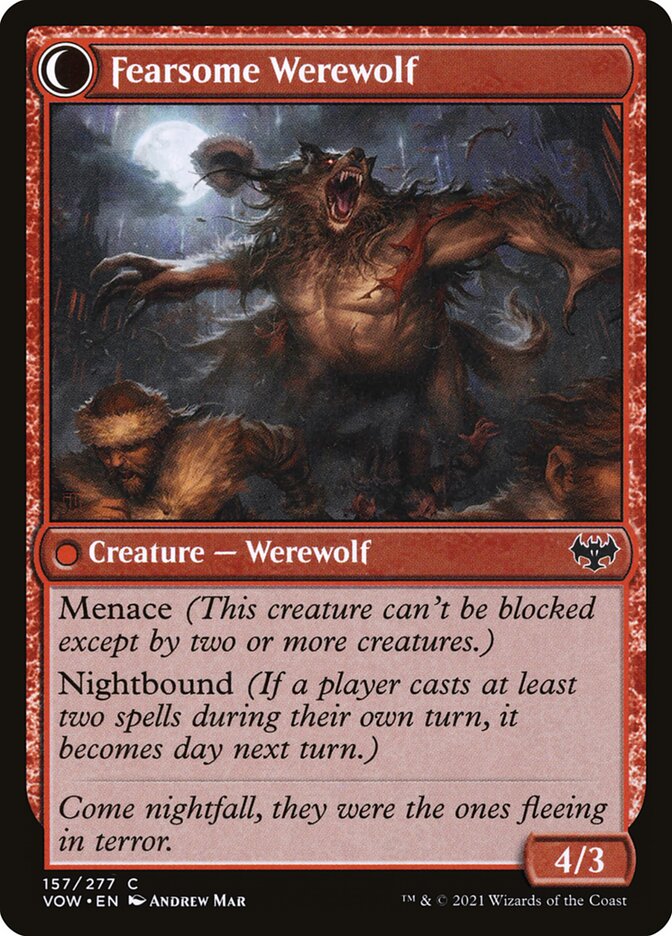 Fearful Villager // Fearsome Werewolf, Innistrad: crimson vow Card Art