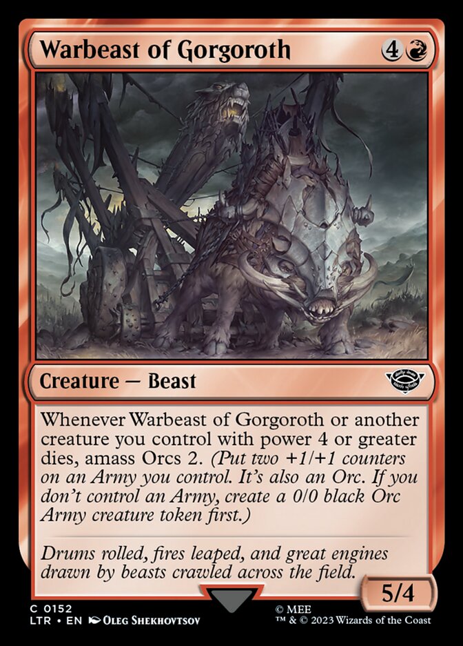 Warbeast of Gorgoroth, The lord of the rings: tales of middle-earth Card Art
