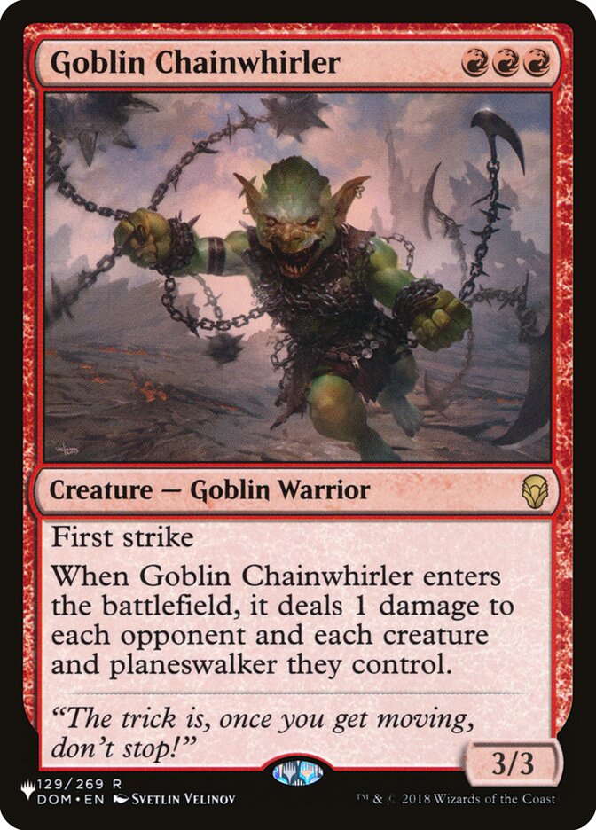 Goblin Chainwhirler, The List Card Art