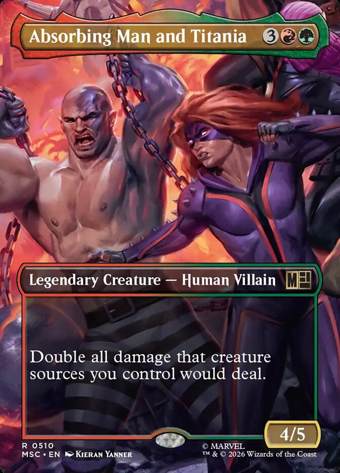 Absorbing Man and Titania, Marvel Super Heroes Commander Card Art