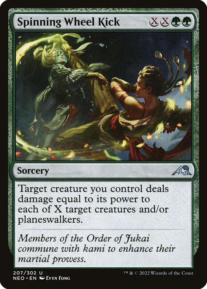 Spinning Wheel Kick, Kamigawa: neon dynasty Card Art