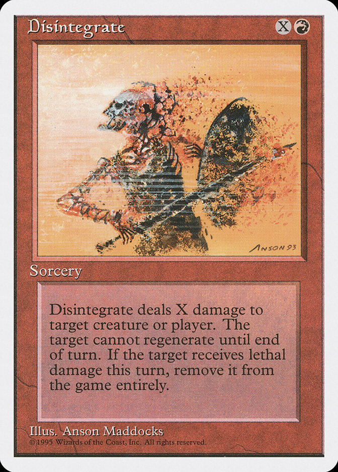 Disintegrate, Fourth edition Card Art
