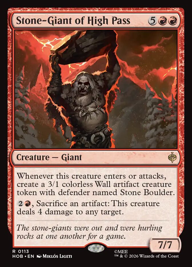 Stone-Giant of High Pass, The Hobbit Card Art