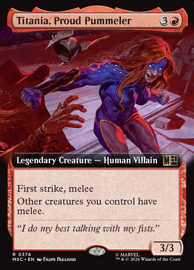 Titania, Proud Pummeler, Marvel Super Heroes Commander Card Art