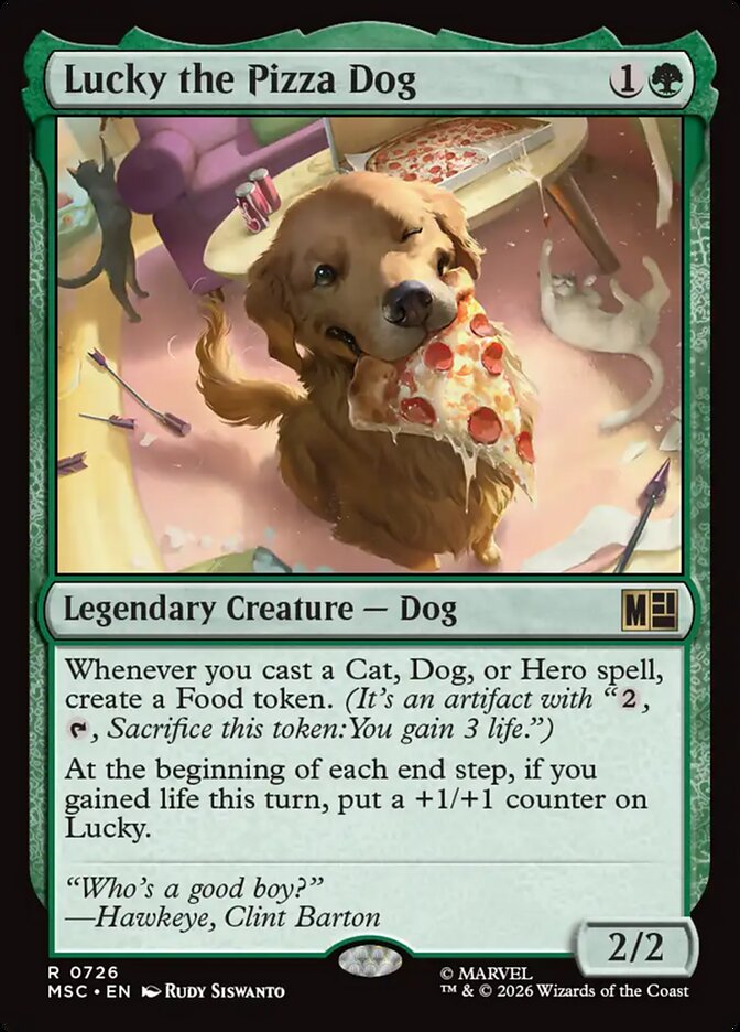 Lucky the Pizza Dog, Marvel Super Heroes Commander Card Art