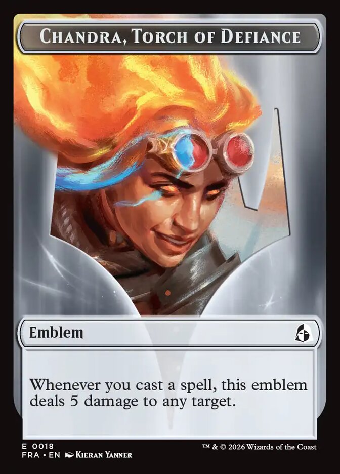 Chandra, Torch of Defiance Emblem, Reality Fracture Tokens Card Art