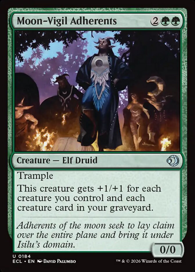Moon-Vigil Adherents, Lorwyn Eclipsed Card Art