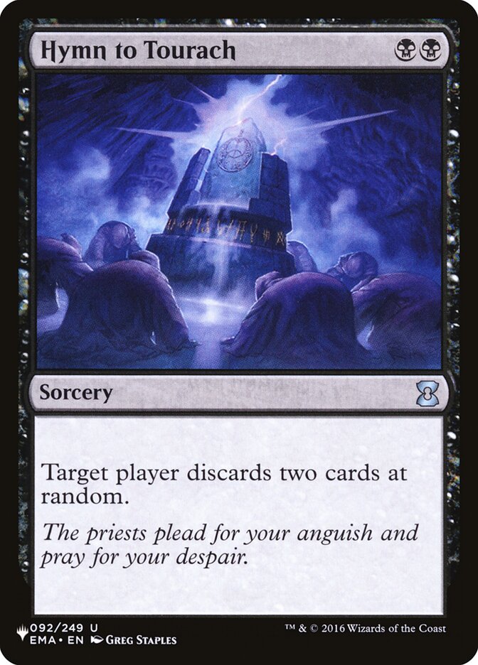 Hymn to Tourach, The List Card Art
