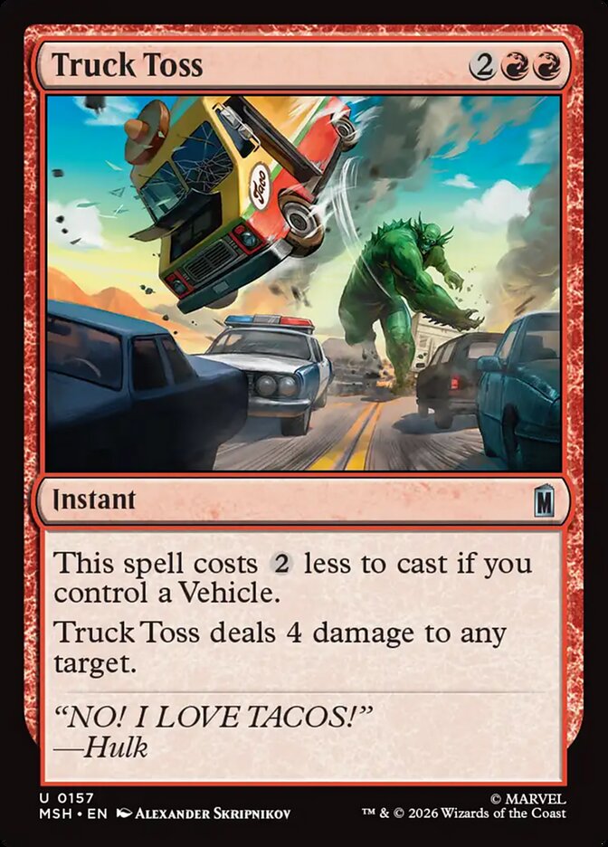 Truck Toss, Marvel Super Heroes Card Art