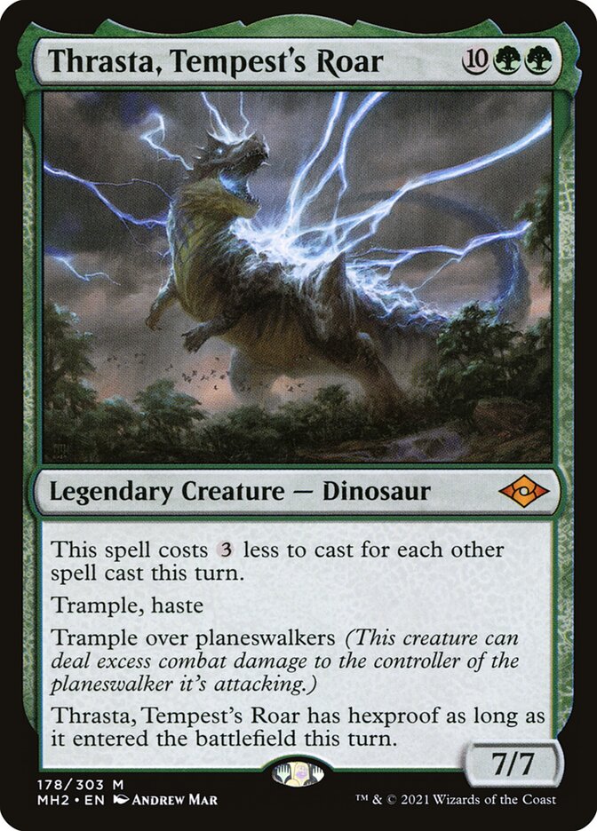 Thrasta, Tempest's Roar, Modern horizons 2 Card Art