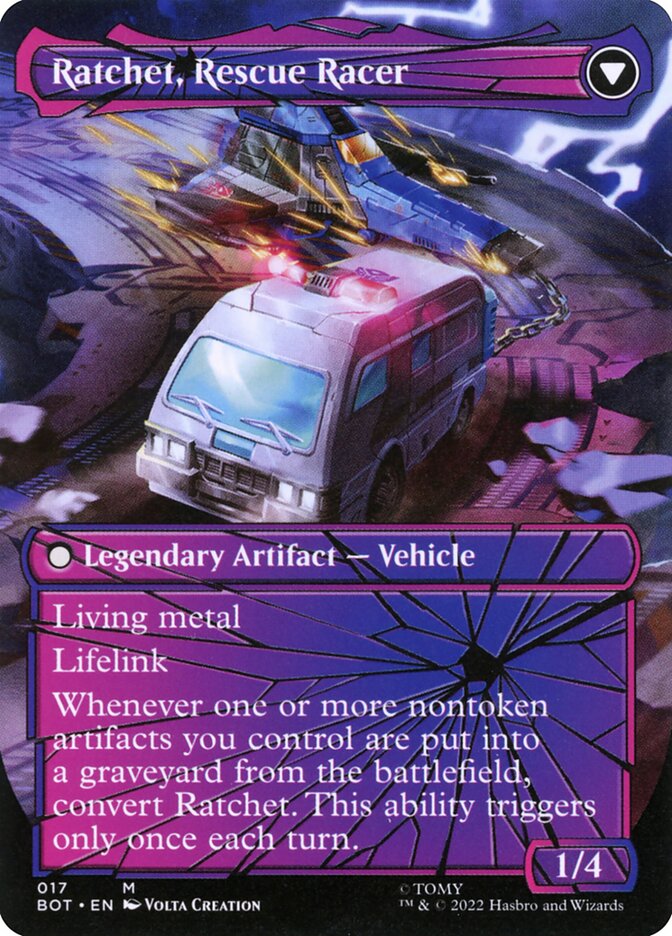 Ratchet, Field Medic // Ratchet, Rescue Racer, Transformers Card Art