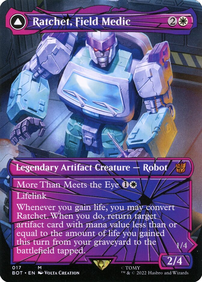 Ratchet, Field Medic // Ratchet, Rescue Racer, Transformers Card Art